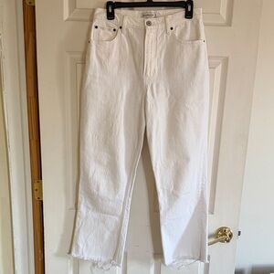 Abercrombie & Fitch White Straight Leg Jeans